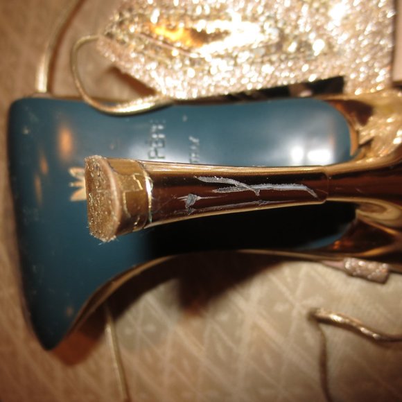 Last chance. NNB PATRIZIA PEPE Gold Leather Ankle Laced High Heel Sandals - Picture 11 of 11